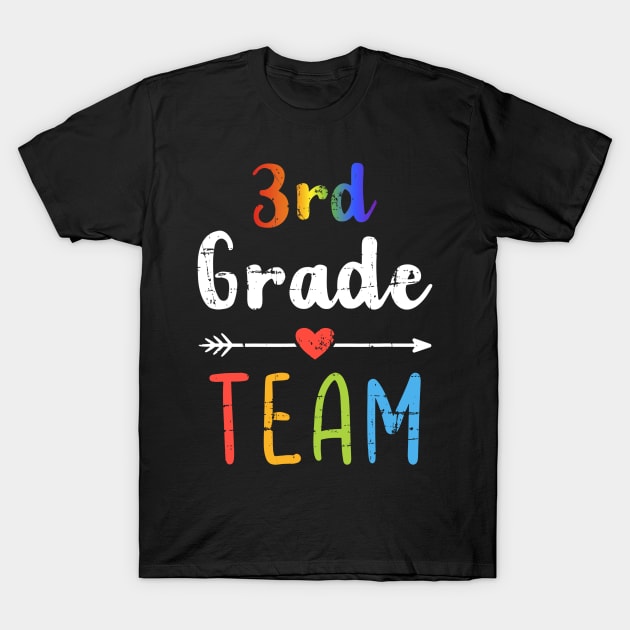 3rd Grade Team Back To School Student Teacher Squad T-Shirt by Vintage White Rose Bouquets